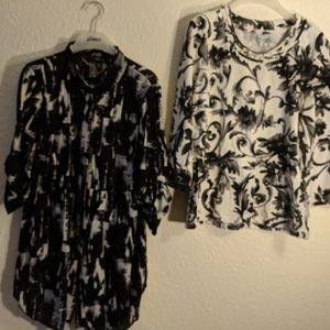2 shirts black and white style